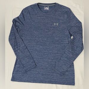 Under Armour Heathered Navy Long-Sleeve Performance Shirt Large